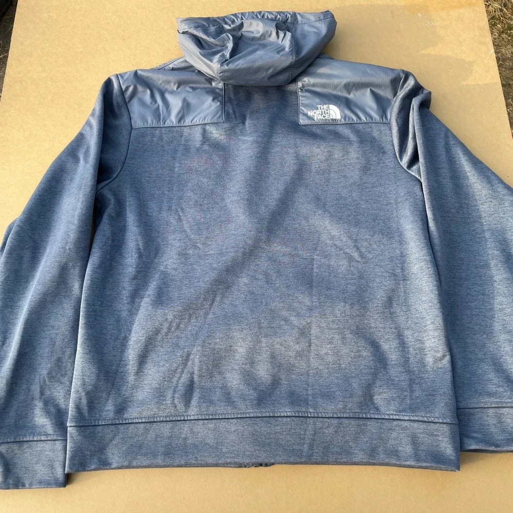The North Face Full Zip Hoodie Mens Large Blue Casual Hiking Fleece Jacket